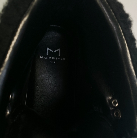 Marc Fisher Summa Women's High Top Sneakers Boots Black Suede Faux Fur New Sz 7 - Picture 7 of 9